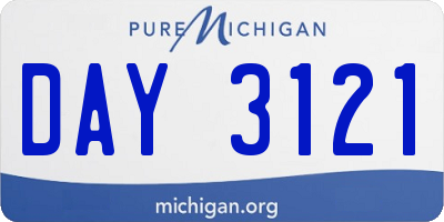 MI license plate DAY3121
