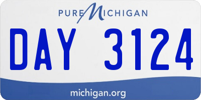 MI license plate DAY3124