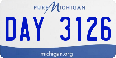 MI license plate DAY3126