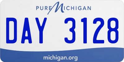MI license plate DAY3128