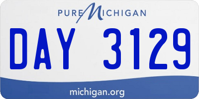 MI license plate DAY3129