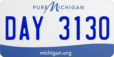 MI license plate DAY3130