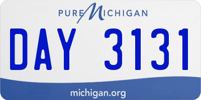 MI license plate DAY3131