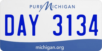 MI license plate DAY3134
