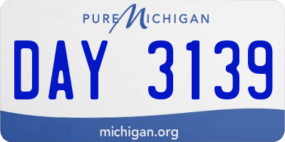 MI license plate DAY3139