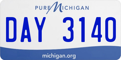 MI license plate DAY3140