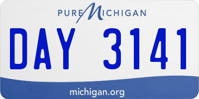 MI license plate DAY3141