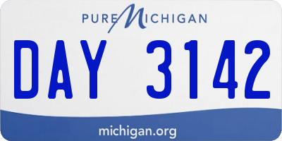 MI license plate DAY3142