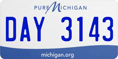 MI license plate DAY3143