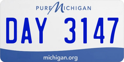 MI license plate DAY3147