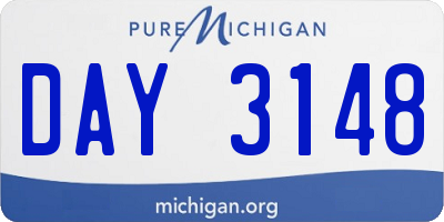 MI license plate DAY3148