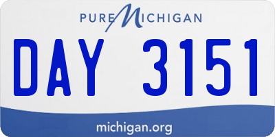 MI license plate DAY3151