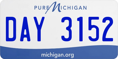 MI license plate DAY3152