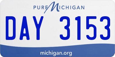 MI license plate DAY3153