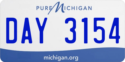 MI license plate DAY3154