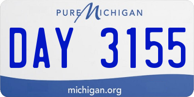 MI license plate DAY3155