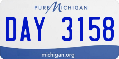 MI license plate DAY3158