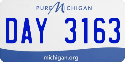 MI license plate DAY3163