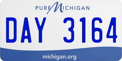 MI license plate DAY3164