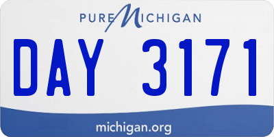 MI license plate DAY3171