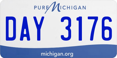 MI license plate DAY3176