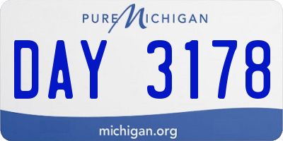 MI license plate DAY3178