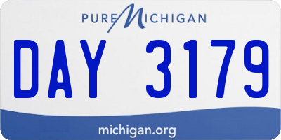 MI license plate DAY3179