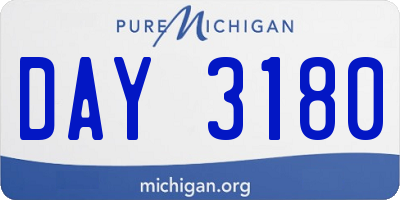 MI license plate DAY3180