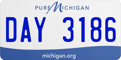 MI license plate DAY3186