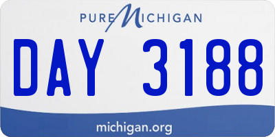 MI license plate DAY3188
