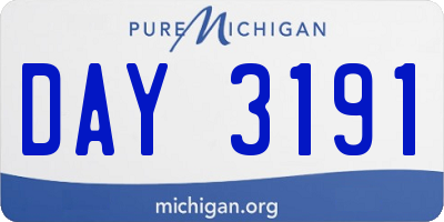 MI license plate DAY3191