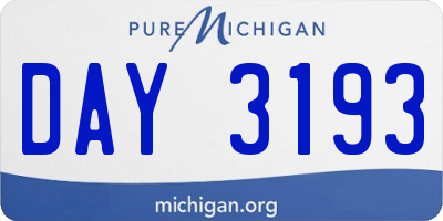 MI license plate DAY3193
