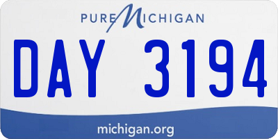 MI license plate DAY3194