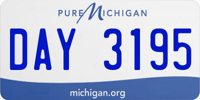 MI license plate DAY3195