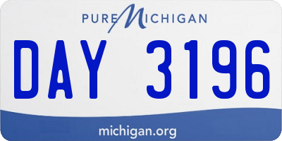 MI license plate DAY3196