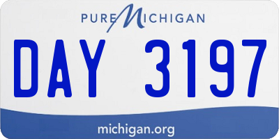 MI license plate DAY3197