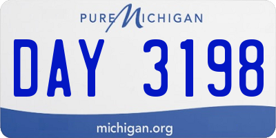 MI license plate DAY3198