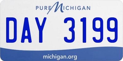 MI license plate DAY3199