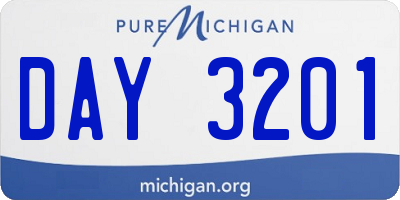 MI license plate DAY3201