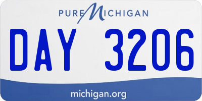 MI license plate DAY3206