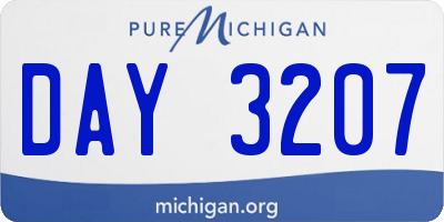 MI license plate DAY3207