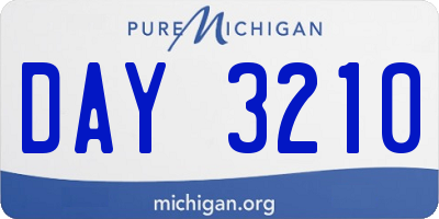 MI license plate DAY3210