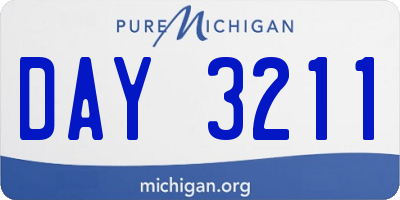 MI license plate DAY3211