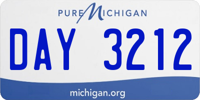 MI license plate DAY3212