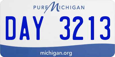 MI license plate DAY3213