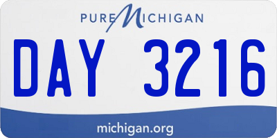MI license plate DAY3216