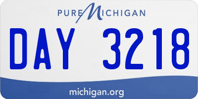 MI license plate DAY3218