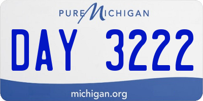 MI license plate DAY3222