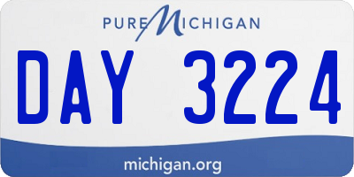 MI license plate DAY3224