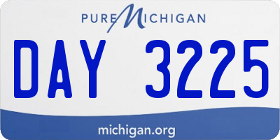 MI license plate DAY3225